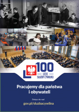 Plakat z okazji jubileuszu 100-lecia Służby Cywilnej w Polsce