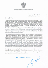 Listy gratulacyjne otrzymane z okazji 100-lecia nadzoru górniczego w Polsce