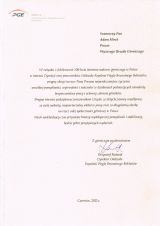 Listy gratulacyjne otrzymane z okazji 100-lecia nadzoru górniczego w Polsce (3)
