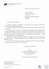Listy gratulacyjne otrzymane z okazji 100-lecia nadzoru górniczego w Polsce (2)