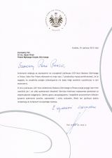 Listy gratulacyjne otrzymane z okazji 100-lecia nadzoru górniczego w Polsce (4)