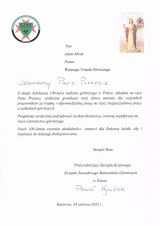 Listy gratulacyjne otrzymane z okazji 100-lecia nadzoru górniczego w Polsce (18)