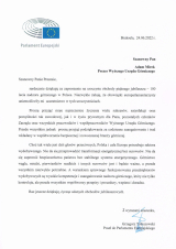 Listy gratulacyjne otrzymane z okazji 100-lecia nadzoru górniczego w Polsce (4)