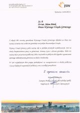 Listy gratulacyjne otrzymane z okazji 100-lecia nadzoru górniczego w Polsce (10)