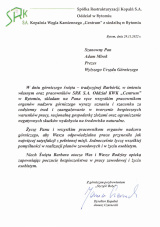 Listy okolicznościowe otrzymane z okazji Barbórki (9)